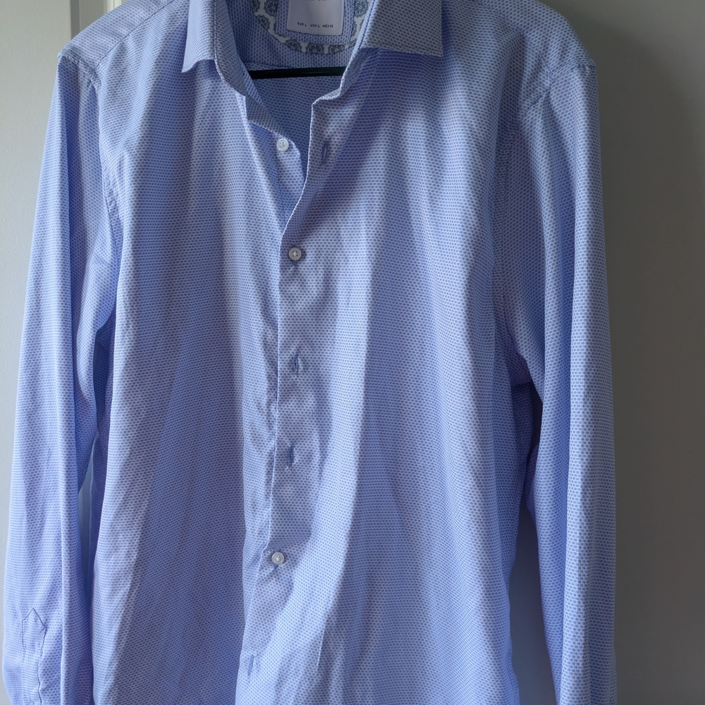 Men's Denim & Flowers mid Blue Dress Shirt